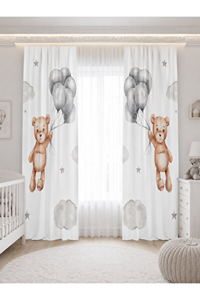 HOMESSA Cute Teddy Bear Patterned Double Winged Children's Room Background Cu...