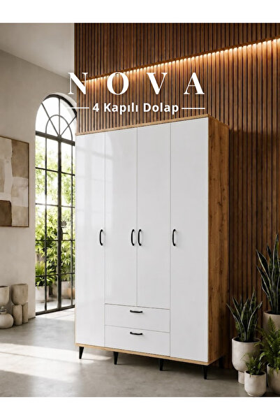Cozibo Nova 4 Kapılı 2 Çekmeceli Dolap, Gardrop