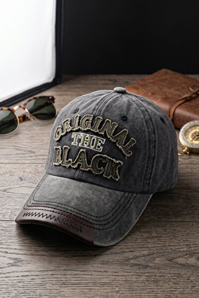 Kapin Orginal the Black Nakışlı Yıkamalı Eskitme Cap Baseball Şapka - Siyah Y...