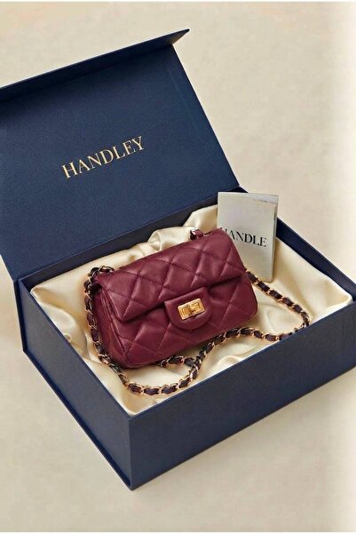 Handley Kadın Mini Kapitone Baskılı El Ve Omuz Çantası ( Ölçü Uzunluk 14 cm E...