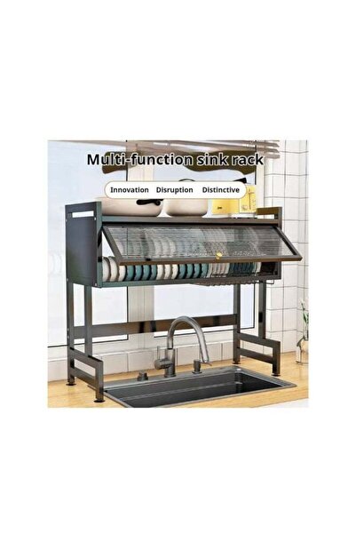 Generic Dreamzon Over-Sink 2-Tier Kitchen Dish Drying Rack with Sliding Doors...