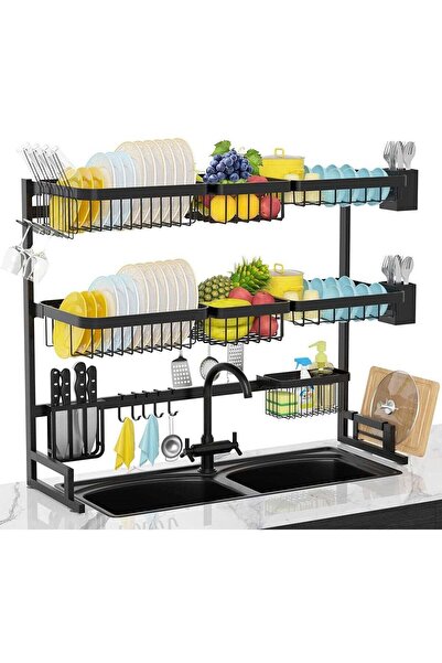 DubaiGallery 3 Layer Kitchen Stainless Steel Dish Rack Over Sink Expanding Or...