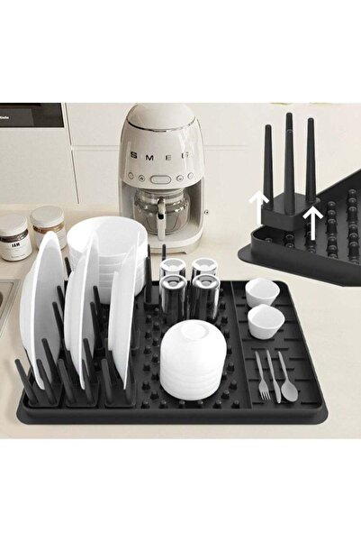 Generic Kitchen Silicone Dish Drying Rack with Detachable Chopsticks Holder, ...