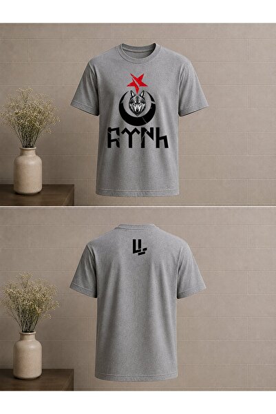 LivaLime Moon, Star, Wolf and Turkish Writing Design Printed Oversized Unisex...