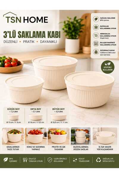TSN HOME 3’lü saklama kabı