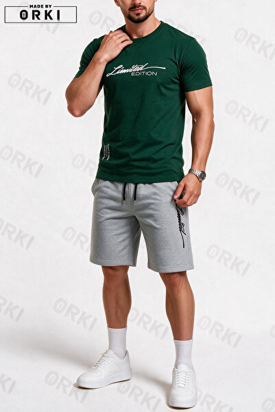 EFFRENATU Limited Edition Printed Cotton Fabric Unisex T-Shirt-Grey Shorts Set