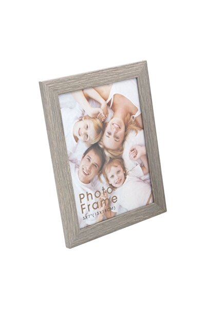 OEM Ramă foto din MDF, gri, cu aspect de lemn, 13x18cm, decorativă, pentru pe...