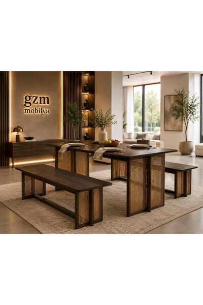 larissa design masa takımı (masa ölçü 160x80 bench ölçüleri 130 x40)