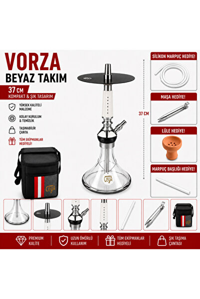 CEYA NARGİLE Ceya Vorza Nargile Takımı 37 cm | Komple Set | Lüle, Maşa, Marpu...