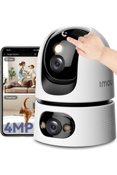 Imou 8MP Indoor Home Security Camera Dual Lens 4MP+4MP Pan/Tilt for Human/Pet...