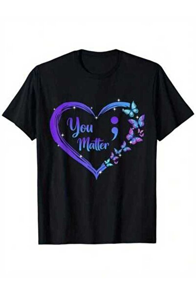 KYMC07 تي شيرت You Matter Suicide Prevention Heart Semicolon Butterfly، مريح ...