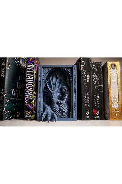 Tridory Colț de carte cu dragon fantastic – Inserție pentru bibliotecă printa...