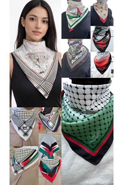 ALDAIYR وشاح بتصميم فلسطيني 50x50 للجنسين مناسب للاستخدام اليومي، شال من البو...