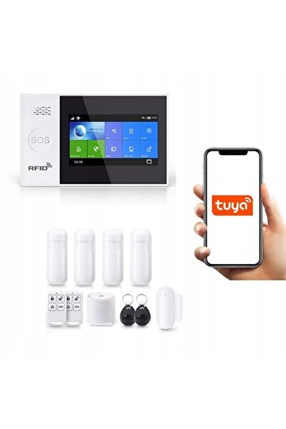 OnShop Alarma Wireless LCD 4.3" Wifi GSM, Onshop, Tuya Smart, 4x pir, Alb