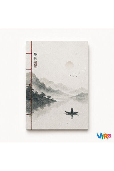 ViraTasarım A4 El Yapımı Çizgisiz Defter – Japon Dikiş Tekniği ve Manzara Tas...