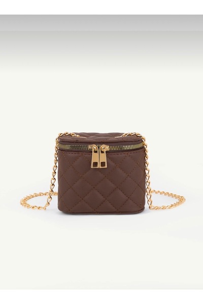 Yeeys Mely Women's Mini Box Quilted Patterned Chain Strap Crossbody and Shoul...