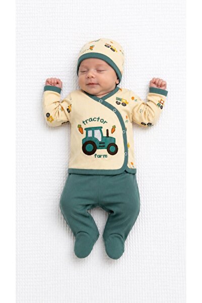 Oz Baby طقم قطني للأطفال حديثي الولادة مكون من 3 قطع من المستشفى لعمر 0-3 أشه...
