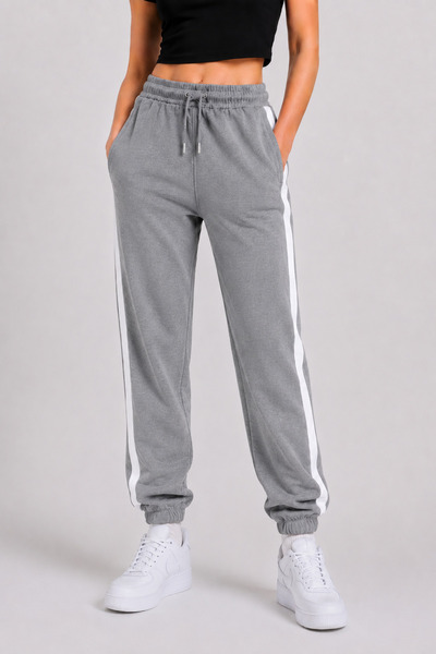 Gollinger Women's Elastic Cuffed Track Pants with Striped Details