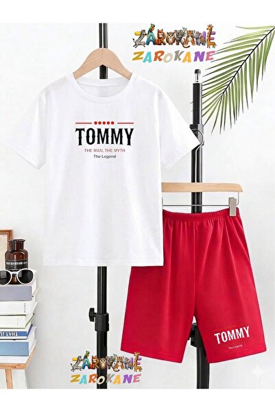 ZAROKANE SET DE VARĂ PENTRU COPII, CU IMPRIMEU TOMMY, COMBINARE PANTALONI SCU...