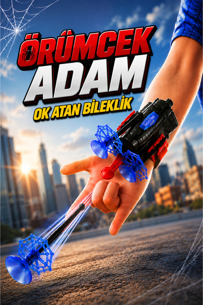 FunkyCraft Örümcek Adam Temalı Ok Atan Bileklik Oyuncak Çocuk Fırlatma Oyunu ...