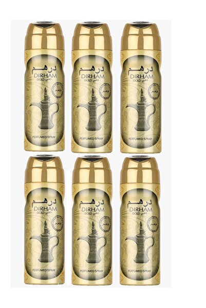Dirham Body Perfumed Spray Gold 200ml (Pack of 6)