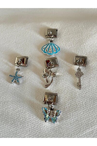 bijoux uniques New Season Sea Shell Star Ribbon Key Butterfly Steel Italian C...