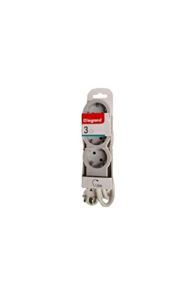 Legrand Prelungitor, 3 prize, cablu 3x1.5mm, lungime cablu 1.5 m, Alb/Gri