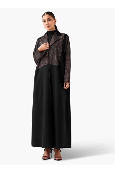 Azria Fashion Printed Abaya - Black