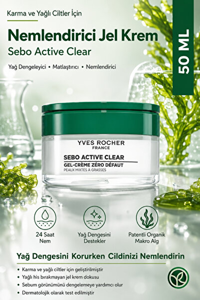 Yves Rocher Karma ve Yağlı Ciltler İçin Parlama Karşıtı Matlaştırıcı Yüz Krem...