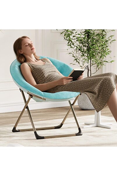 Garvee Folding Saucer Chair - Faux Fur Soft and Comfortable - Ideal for Bedro...