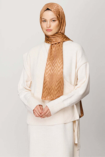 wesscollection شال نسائي منسوج من الجاكار اللامع بنمط متعرج 75x185 سم