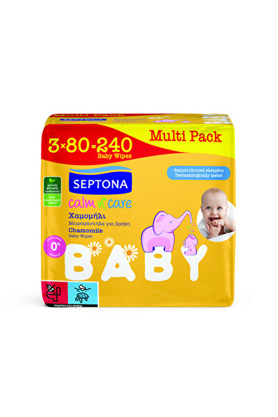 Septona Calm & Care Μωρομάντηλα Χωρίς Αλκοόλ & Παραβένα Τρεις συσκευασίες των...