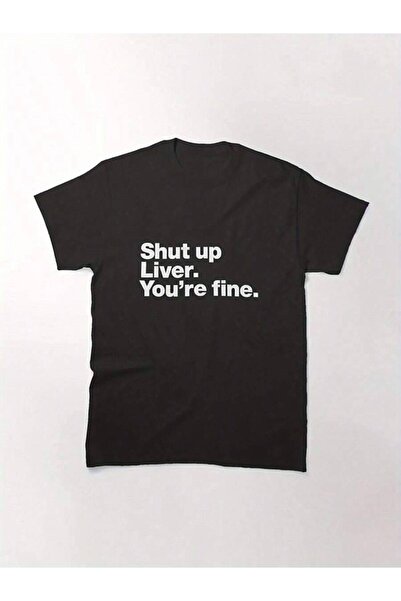 799 تي شيرت رجالي بتصميم عتيق بطبعة جرافيك ستريت هيبستر "Shut Up Liver You're...