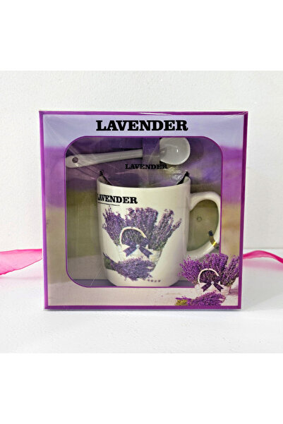 velve Set cana din ceramica pentru ceai, Twilight, 250ml, cu lingurita si cut...