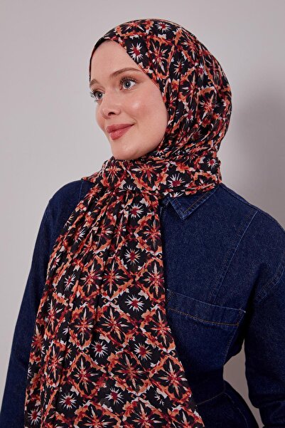 Levidor Orange Snowflake Patterned Craze Comfort Shawl