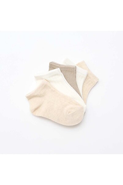 KIABI Pack of 5 Ribbed Knit Socks BEIGE