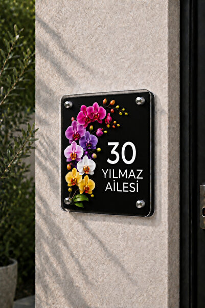 JHAAR Kişiye Özel Pleksi Kapı İsimliği – Modern & Lüks UV Baskılı Dekoratif K...