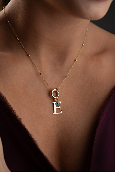 beonejewelry 925 Ayar Gümüş Kişiye Özel Kilit Ve Nazar Detaylı İsim Kolye
