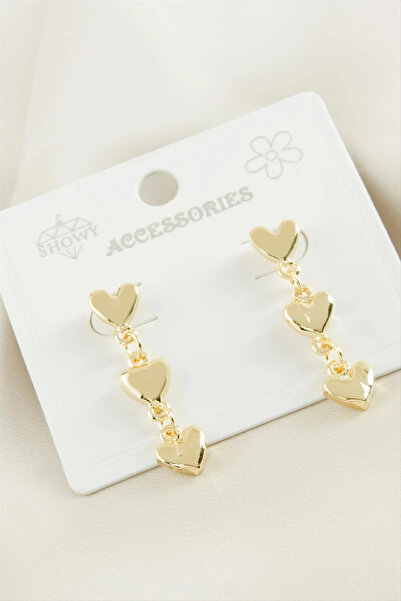 ZERO LAND Ilkestor Heart Tr (171308) Metal Earrings-Yellow