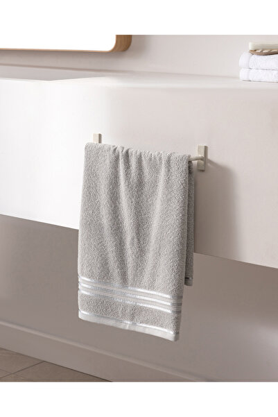 Madame Coco Marnot 100% Cotton Border-Edged Face Towel - Light Gray - 50X80 cm