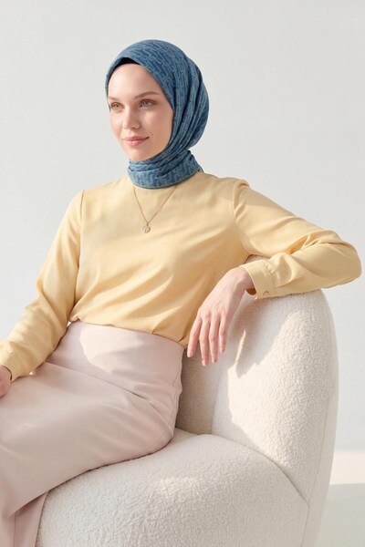 Silk Home Soft Eşarp Zincir Desen Mavi 90x90