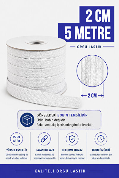 Morpheus Home Lastik Çamaşır Don Etek Bel Paça Bebe Lastiği Yassı Yumuşak 2 C...