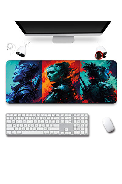 SonicTouch Keyboard Mousepad 40X90Cm Neon Warrior Seamless Smooth Liquid-Proo...