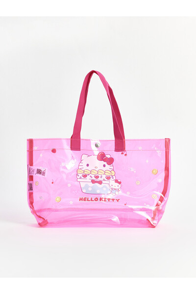 LC Waikiki Pembe Hello Kitty Baskılı Kız Çocuk Plaj Çantası