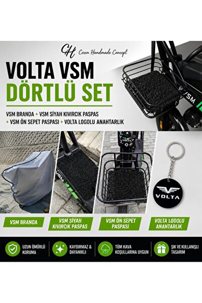 Volta VSM Uyumlu Dörtlü Set Branda + Siyah Kıvırcık Paspas + Ön Sepet Paspası...