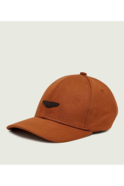 BOSS Men's Breathable Cotton Fabric Adjustable Buckle Suede Brand Logo Brown Hat