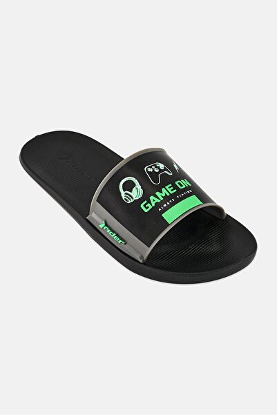 Rider Kids Boy Street Slip on Slides, Black