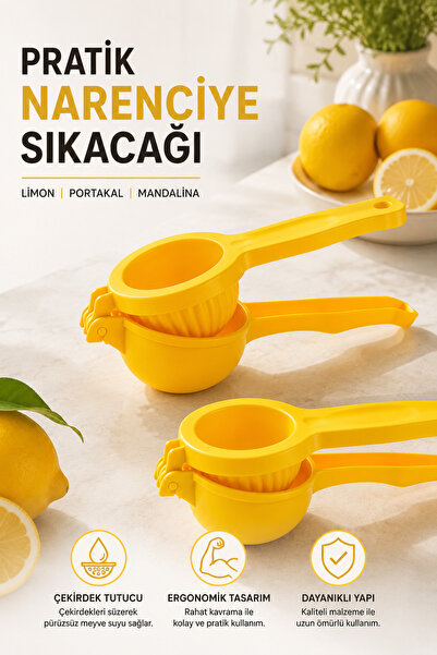 Pratik Narenciye Sıkacağı Limon Portakal Mandalina El Presi Çekirdek Tutuculu