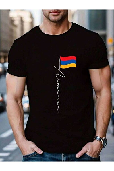 45 BPM 100% Cotton Armenia Signature Pole - Patriotic Armenian Flag Men's Bla...
