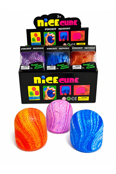 Squishy Jucărie Antistres Nice Cube, Set 5 Modele Colorate, Super Soft, Slow ...